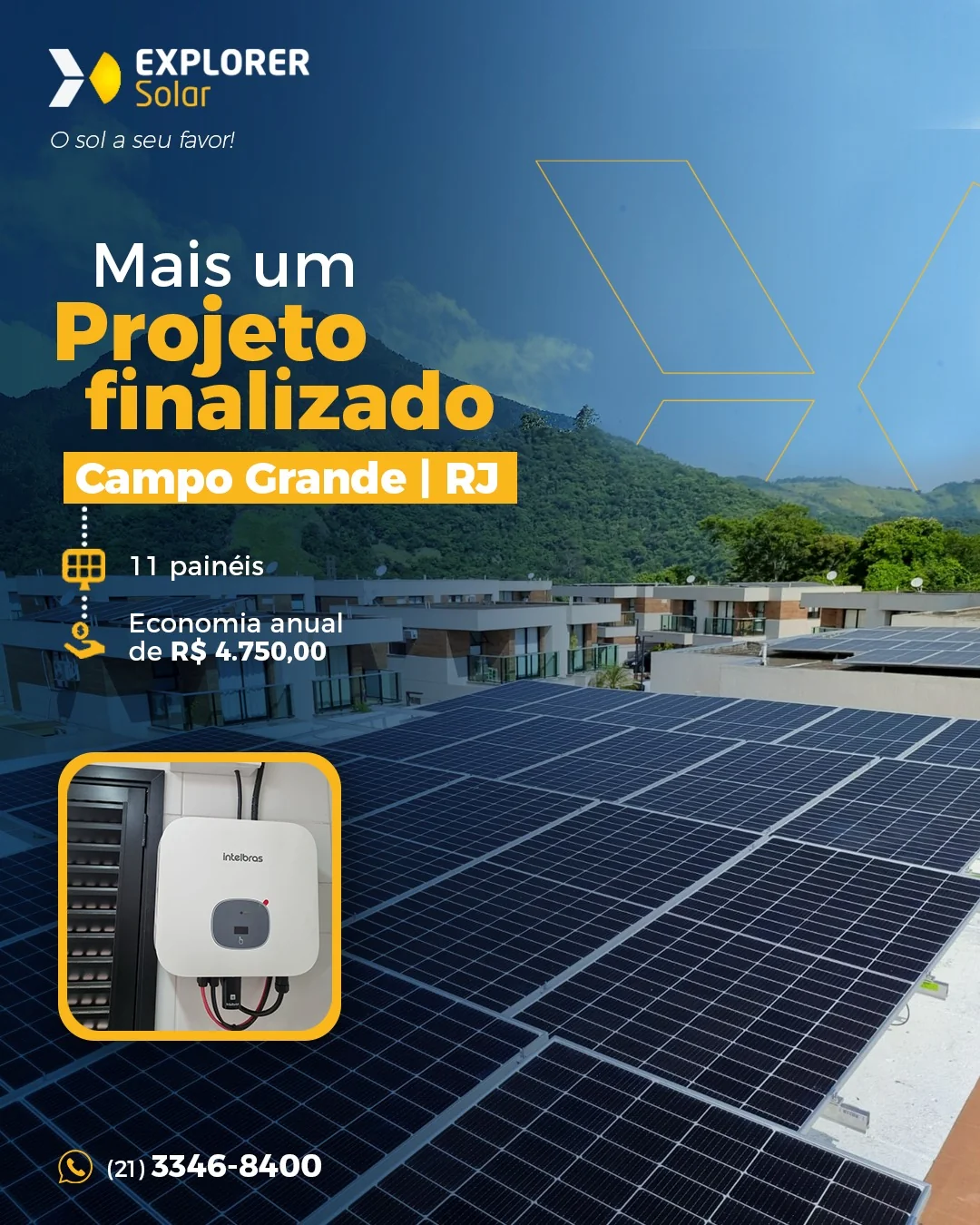 Instalação solar residencial